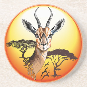 Gazelle African Antelope Vild Animal Underlägg