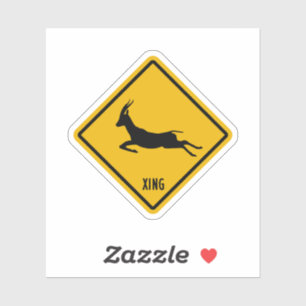 Gazelle Crossing Sign, Gazelle Xing Klistermärken