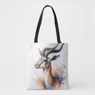 Gazelle Head Watercolor Art Art Tygkasse