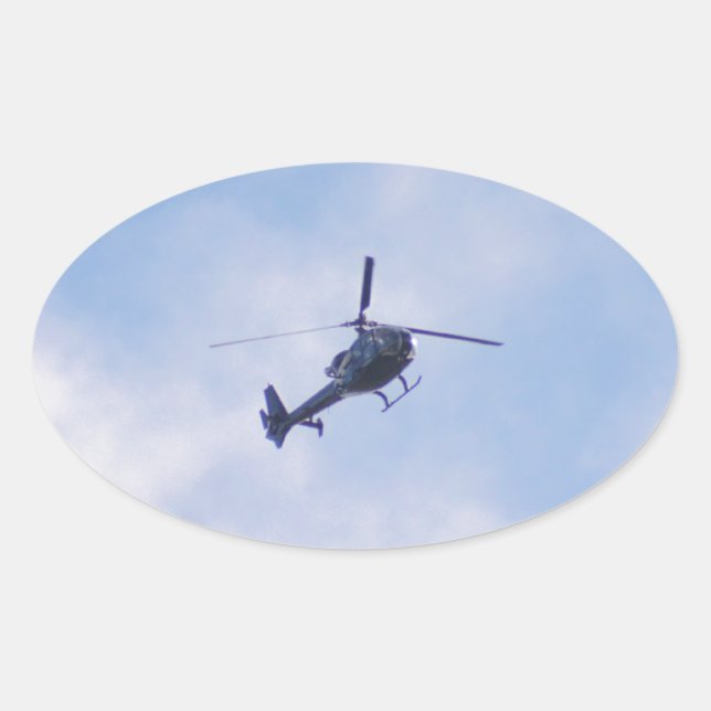 Gazelle-helikopter Ovalt Klistermärke (Framsida)