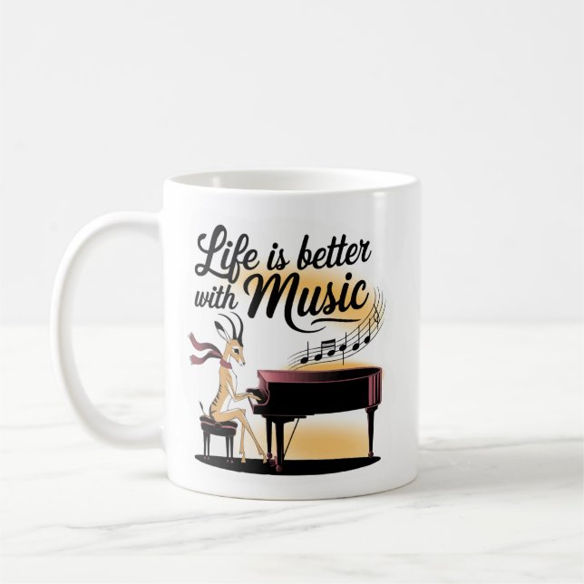 gazelle piano kaffemugg (Vänster)