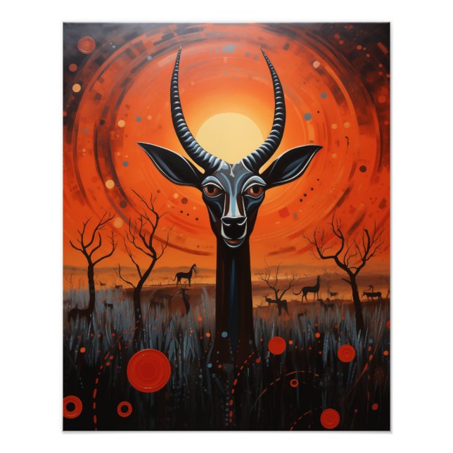 Gazelle - Två Sol i Sunset Fototryck (Framsidan)