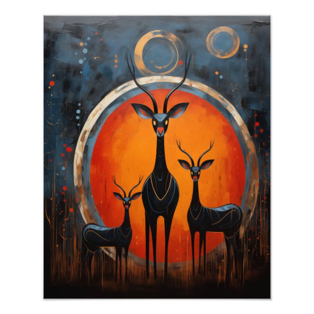 Gazelle - Två Sol i Sunset Fototryck (Framsidan)