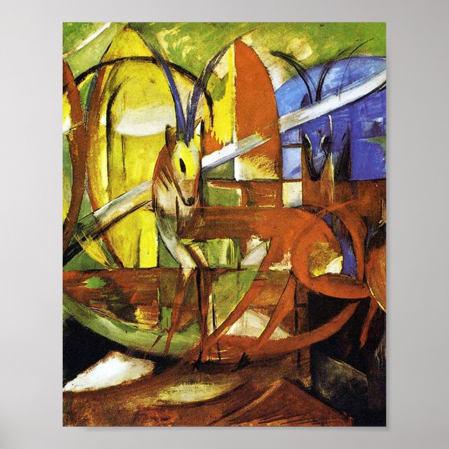 Gazelles av Franz Marc Marc Poster (Framsidan)