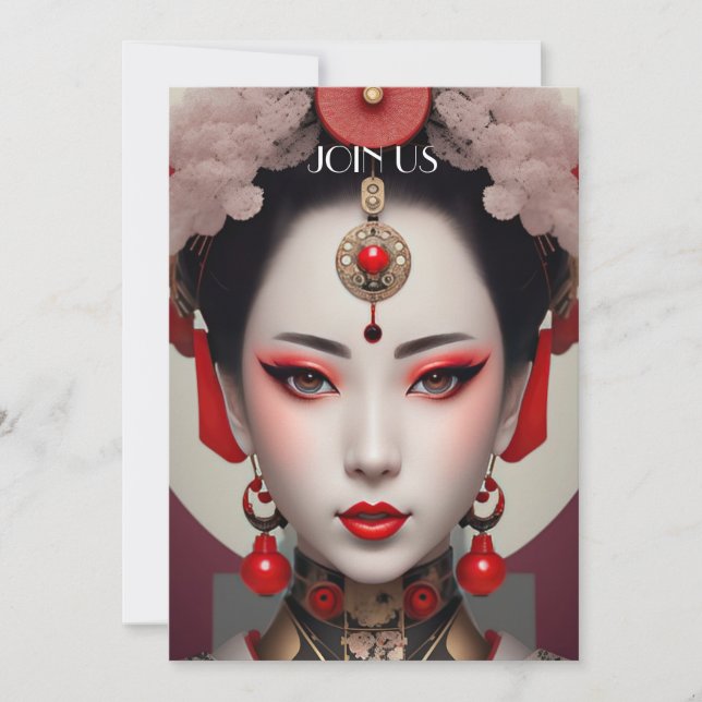 Gazing Geisha Inbjudningar (Framsida)