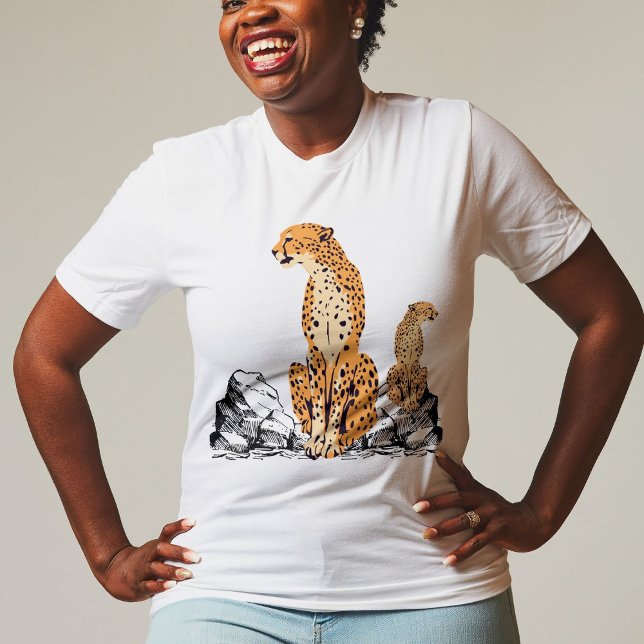 Gazing Leopard Women Manar White T Shirt (Skapare uppladdad)