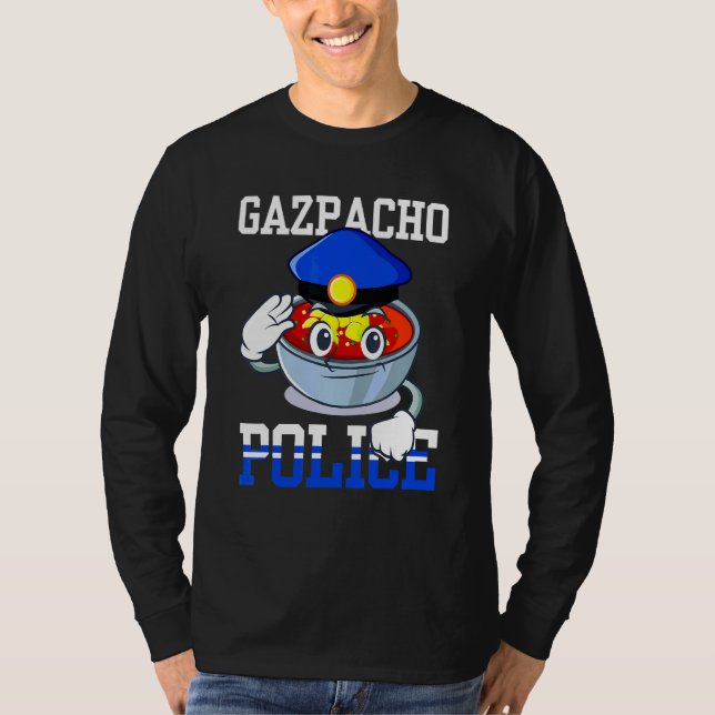 Gazpacho Police Greene Funny Gazpacho-polisnummer T Shirt (Framsida)