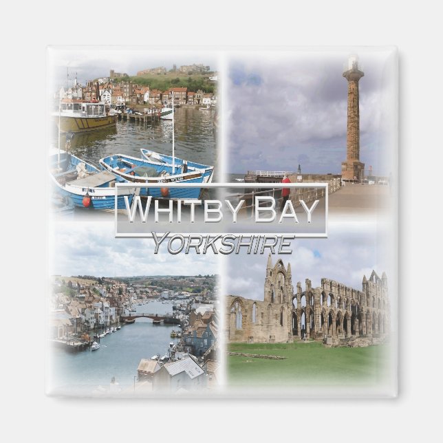 GB0145 Europe, England, Whitby Bay, Fridge Magnet (Framsidan)