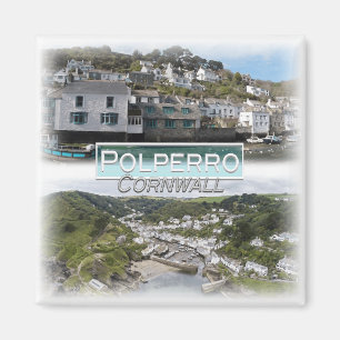 GB0159 Europa, England, Cornwall, Polperro, kylskå Magnet