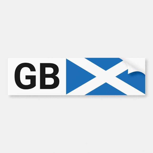GB Car Sticker UK & Scotts reser utomlands/Skottla Bildekal (Framsidan)