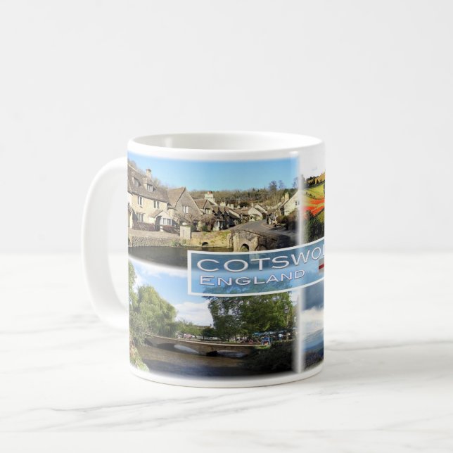 GB Cotswments, Castle Combe, panorama of Fält, Kaffemugg (Framsida vänster)