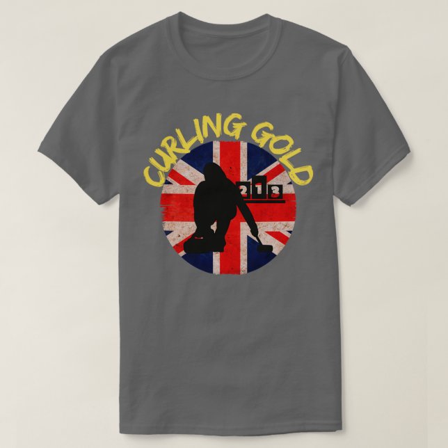 GB Curling Guld T Shirt (Design framsida)