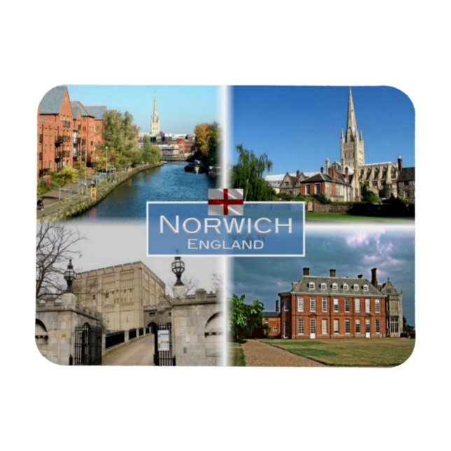 GB Förenade kungariket - England - Norwich Norfolk Magnet (Horisontell)
