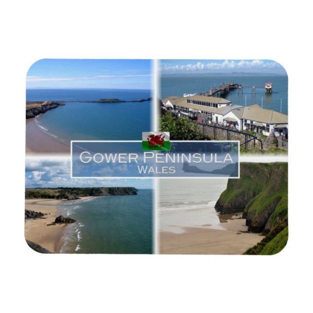 GB Förenade kungariket - Wales - Gower Peninsula - Magnet (Horisontell)
