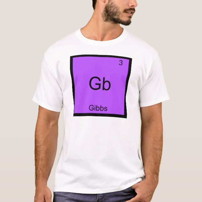 Gb - Gibbs Rolig T-Shirt Med Kemiskt Elemente-Symb (Framsida)