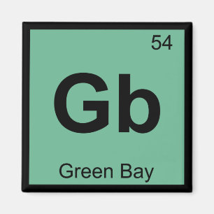 Gb - Periodiskt bord för Green BayWisconsin kemi Magnet