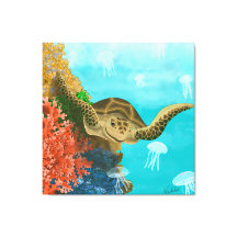 GB Print on canvas turtle