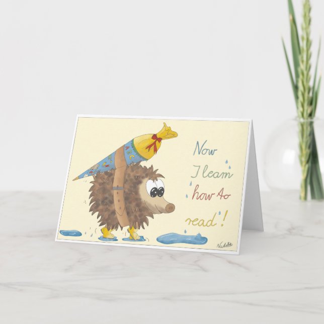 GB School enrollment card, lovingly hand-drawn boy Kort (Framsida)