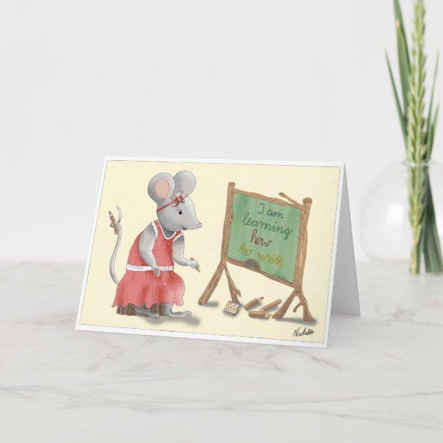 GB School enrollment card, lovingly hand-drawn gir Kort (Framsida)