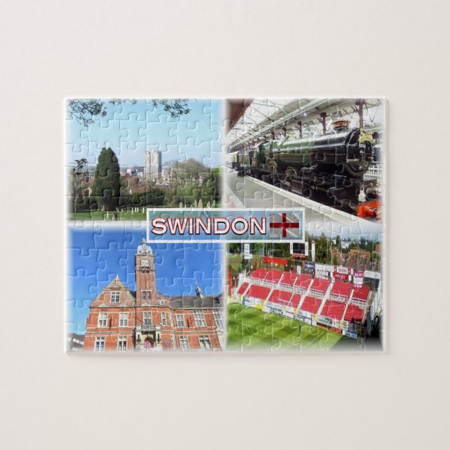 GB Swindon ^ Town Center - Railway Museum - Town Pussel (Horisontell)