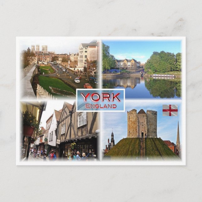 GB York ^ Walls och Minster - River Ouse - Shamble Vykort (Framsida)