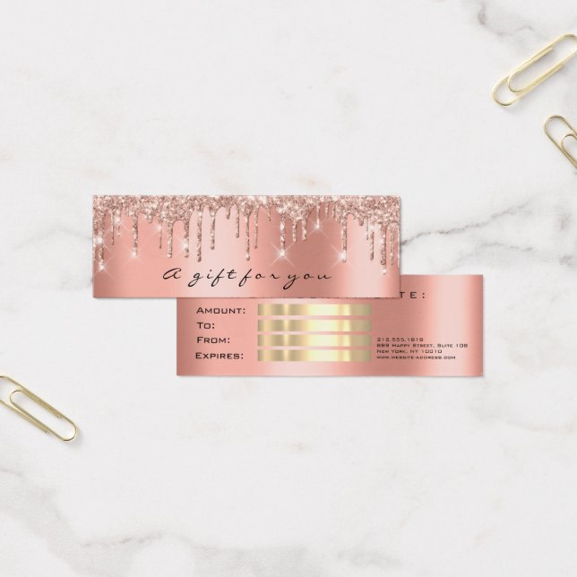 Gbit-certifikat Drips Spark Coral Makeup Small Litet Visitkort (Kontor)