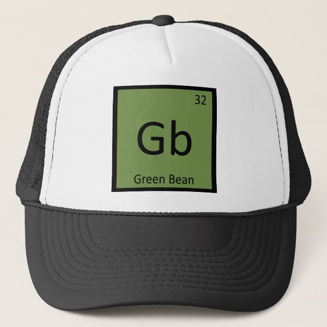 Gbit - Grönt Bean Vegetable Chemistry Periodic Bor Truckerkeps (Framsida)