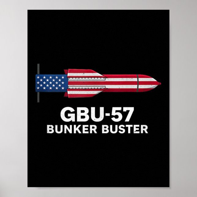 Gbu-57 Bunker Buster American Flag 4th Of July Tan Poster (Framsidan)