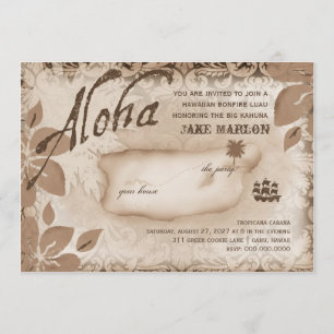 Gc Aloha Luau Island Brown Inbjudningar