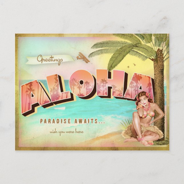 GC ALOHA TROPICAL POSTCARD VYKORT (Framsida)