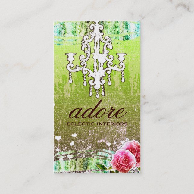 GC älskar metalliskt vintagelimefruktguld Visitkort (Framsida)