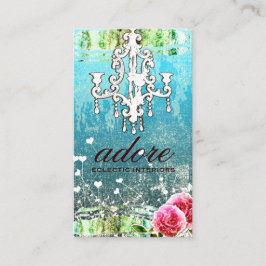 GC älskar metalliskt vintageturkosguld Visitkort