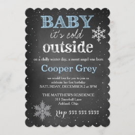 GC Blue Baby Det är Kall utanför vinterdagen Inbjudningar