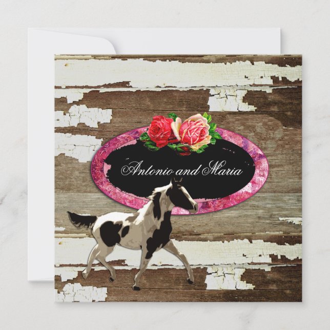 GC| Färg med flik| Häst Inbjudningar (Framsida)