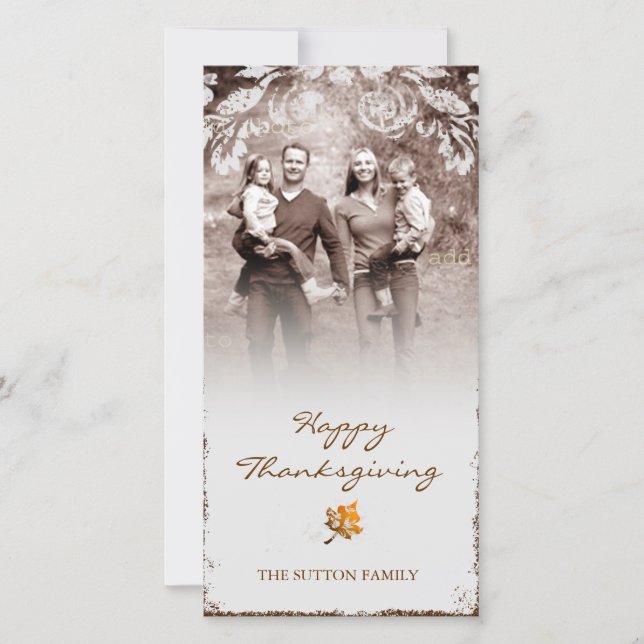 GC | Fotokort för åldras Thanksgiving Julkort (Framsida)