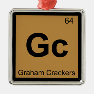 Gc - Graham Crackers Chemistry Periodic Bord Julgransprydnad Metall