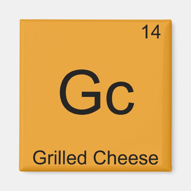 Gc - Grilled Cheese Funny Chemistry Inslag Symbol Magnet (Framsidan)
