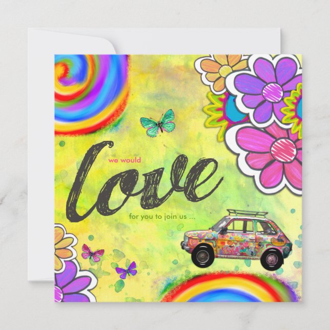 GC Hippy Tie Dye Inbjudan (Framsida)