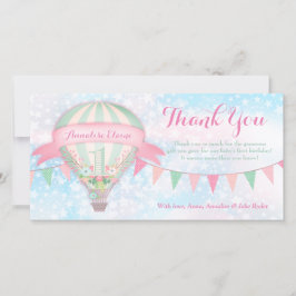 GC-Luftballong Första födelsedag Tack Kort