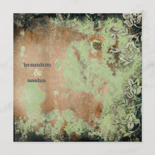 GC Lussartat Rustic Lime FlowerGolden Metallic Inbjudningar