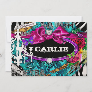 GC| Miss Roligt n'Finare Saker Quinceañera Turquoi Inbjudningar