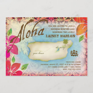 Gc| ön Aloha Luau Inbjudningar