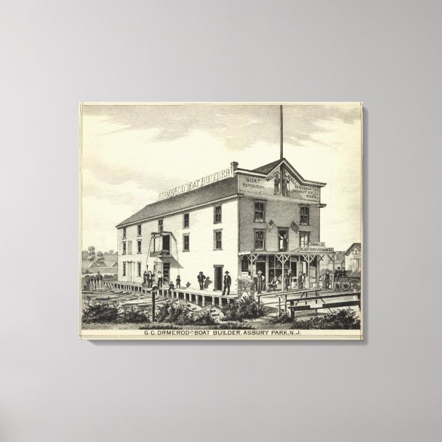 GC Ormerod, Boat Builder, Asbury Park, NJ Canvastryck (Framsida)