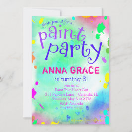 GC Paint Party Birthday Inbjudningar
