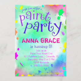 GC Paint Party Birthday Inbjudningar