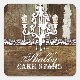 GC Shabby Cake Stacstchandelier Fyrkantigt Klistermärke