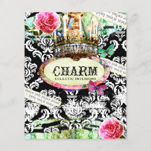 GC SHABBY Vintage Charm Flyer Svart Damask