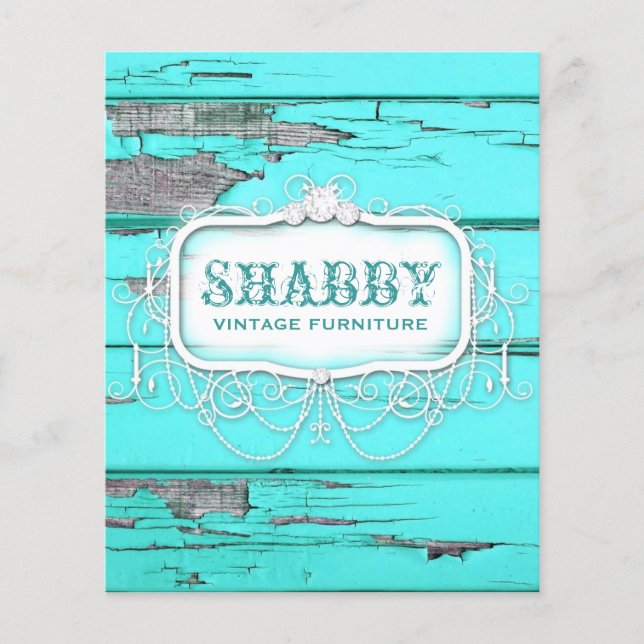 GC Shabby Vintage Wood Aqua Flyer (Framsidan)