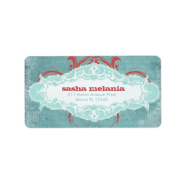 GC | Tantalisering av Röd turkos Adressetikett (Framsidan)