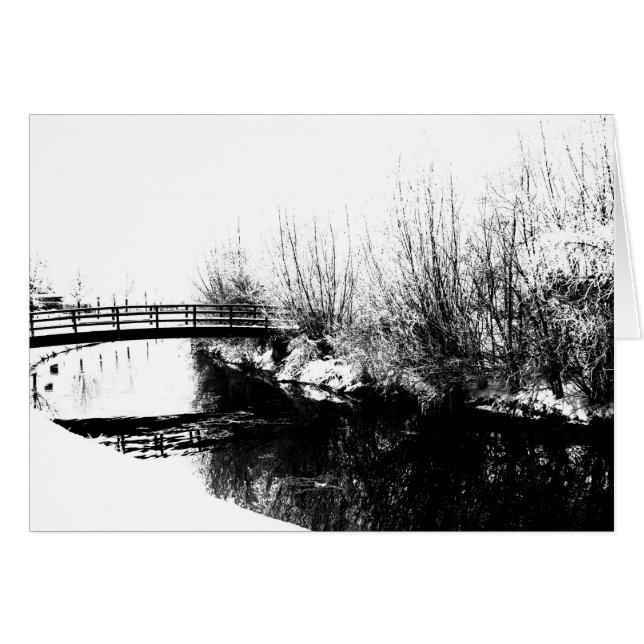 Gccnm för Bridge- och Stream-vinter-scen Hälsningskort (Framsidan Horizontal)